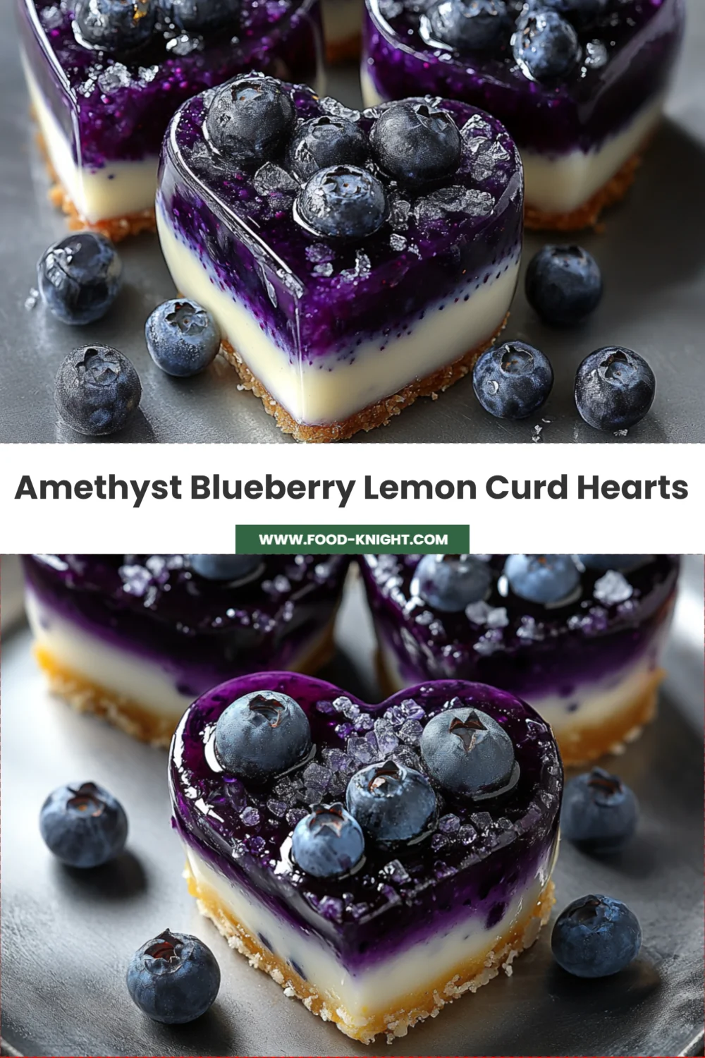 Amethyst Blueberry Lemon Curd Hearts Recipe