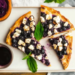 Blueberry Feta Flatbread with Hot Honey Recipe