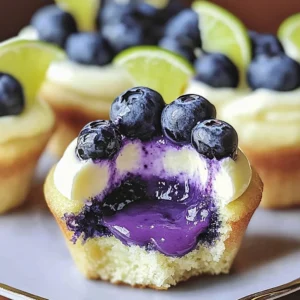 Delicious Blueberry Lime Cheesecake Cupcakes Recipe