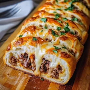 Delicious Cheesy Beef Stuffed French Bread Recipe