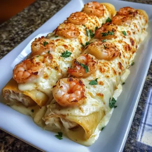Delicious Cheesy Shrimp Alfredo Roll-Ups Recipe