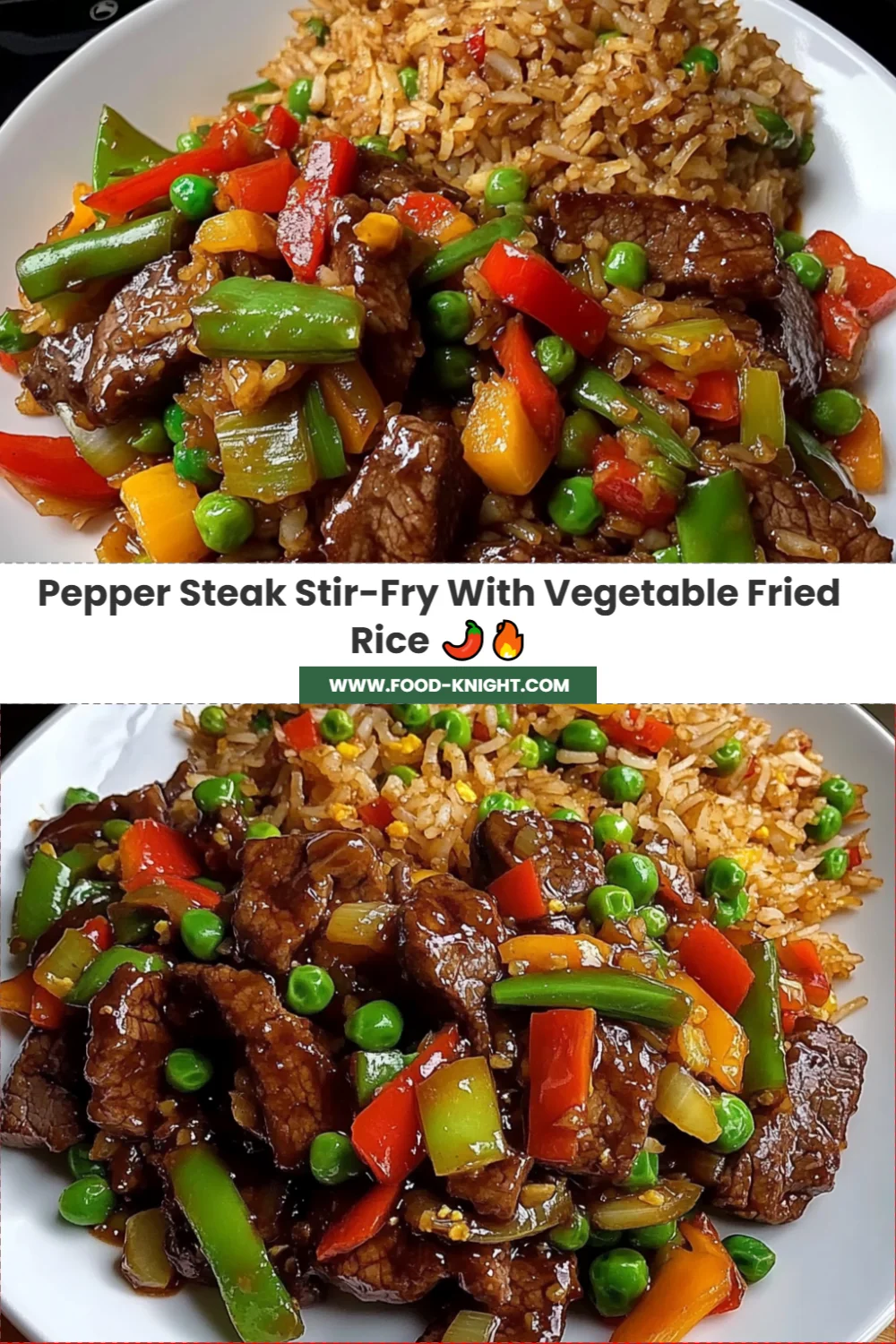 Delicious Pepper Steak Stir-Fry with Vegetable Fried Rice Recipe