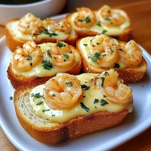 Deliciously Easy Cheesy Garlic Shrimp Toasts Recipe