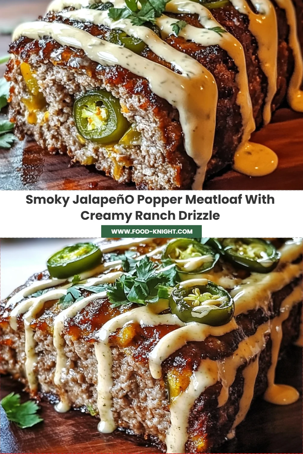Smoky Jalapeño Popper Meatloaf Recipe with Creamy Ranch Drizzle