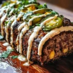 Smoky Jalapeño Popper Meatloaf Recipe with Creamy Ranch Drizzle