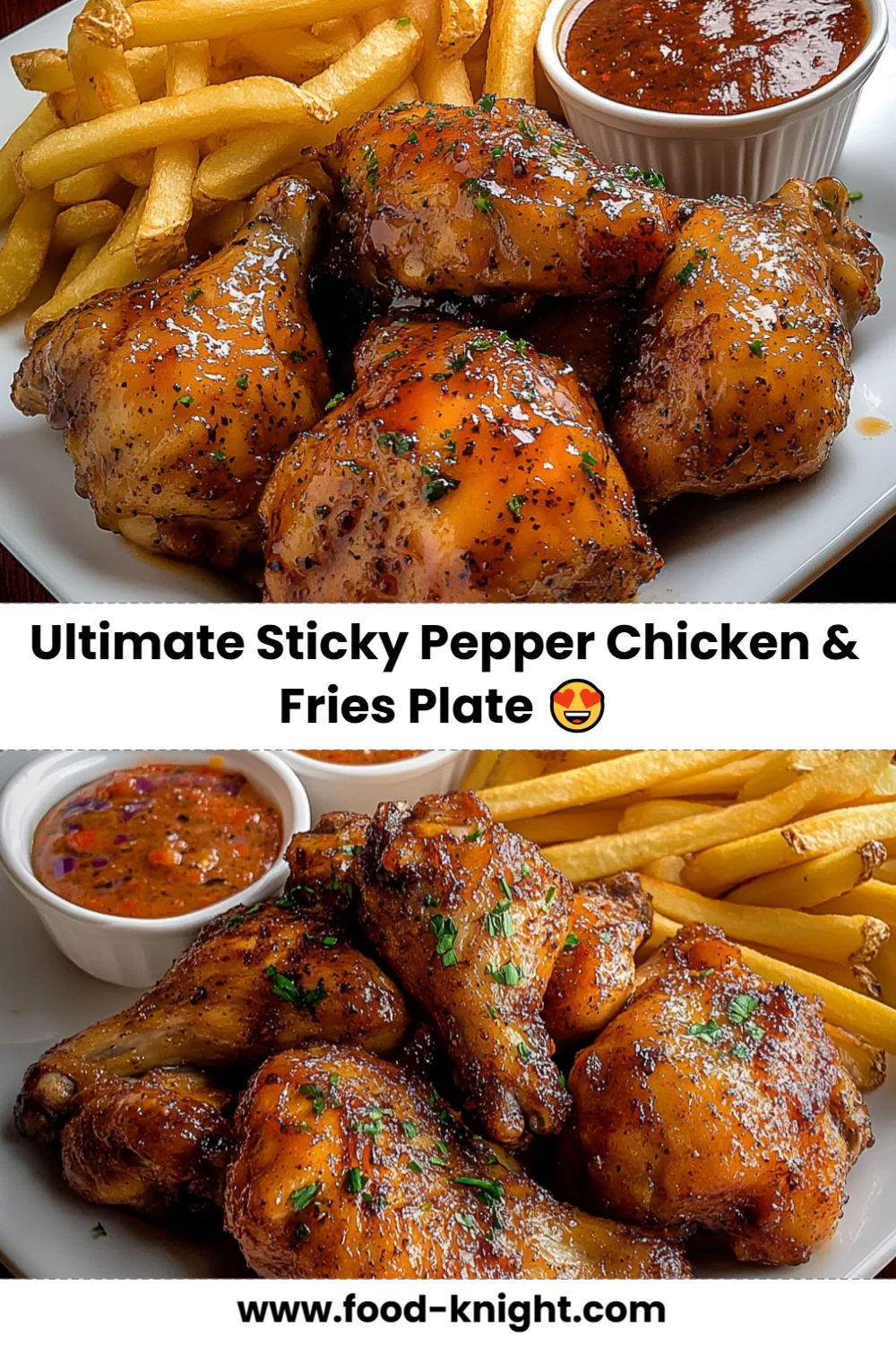 Ultimate Sticky Pepper Chicken and Fries Recipe