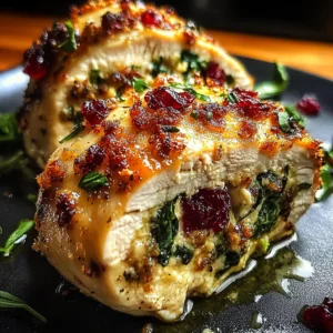 Cranberry and Spinach Stuffed Chicken Breasts Recipe