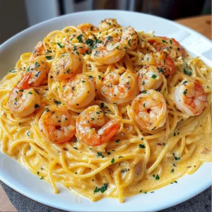 Creamy Garlic Butter Shrimp Spaghetti Skillet Recipe