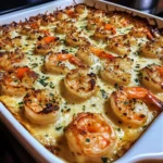 Creamy Garlic Parmesan Shrimp Bake Recipe