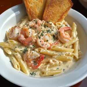 Creamy Shrimp and Crab Alfredo Penne Recipe