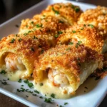 Crispy Shrimp Alfredo Stuffed Cannelloni Rolls Recipe