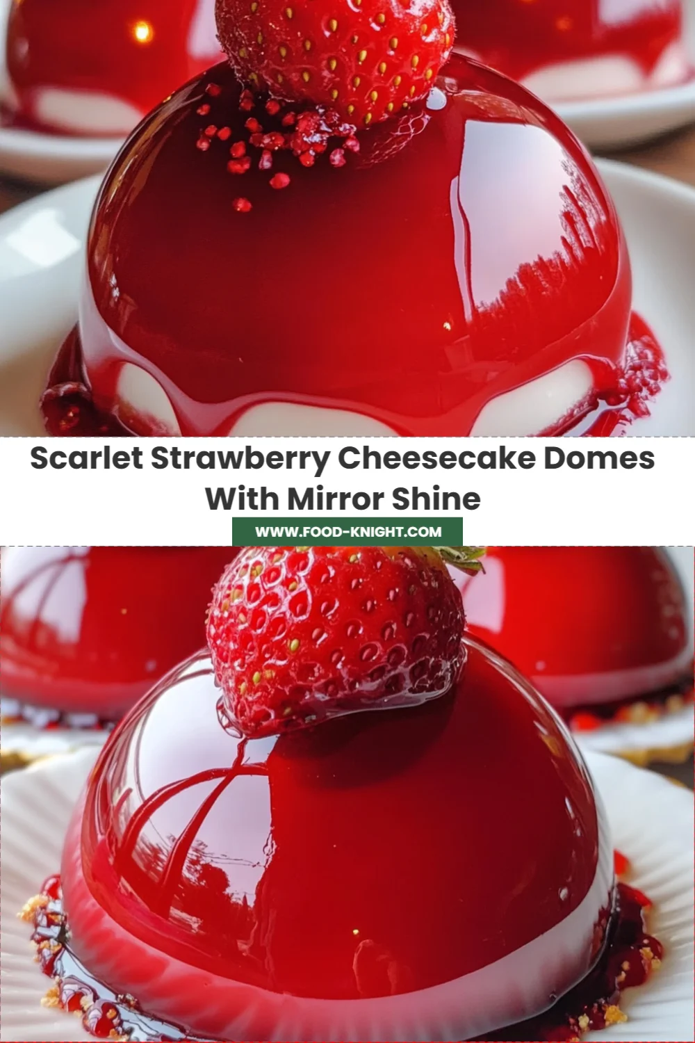 Decadent Scarlet Strawberry Cheesecake Domes Recipe