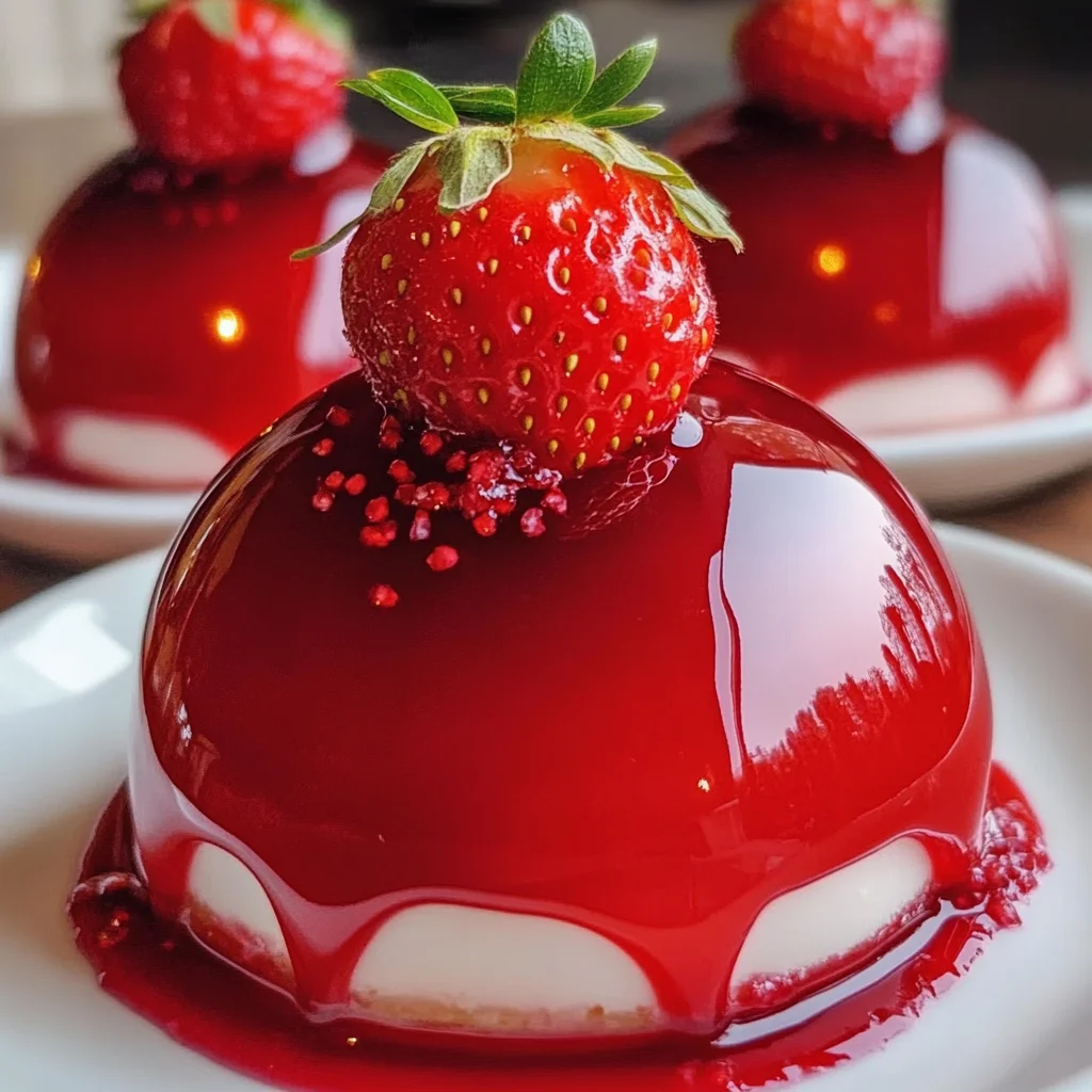Decadent Scarlet Strawberry Cheesecake Domes Recipe