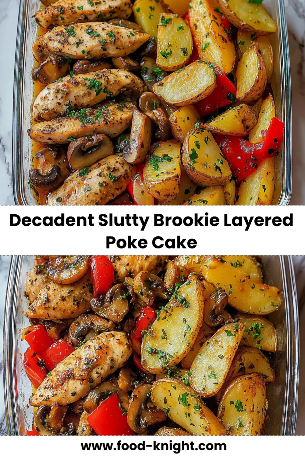 Decadent Slutty Brookie Layered Poke Cake Recipe