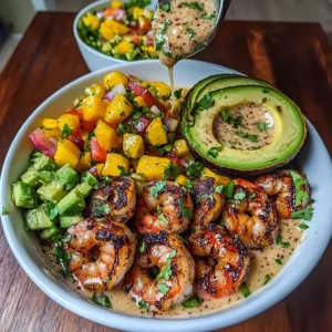 Delicious Shrimp and Avocado Bowls with Mango Salsa Recipe