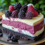 Dreamy White Chocolate Blackberry Mousse Cheesecake Recipe