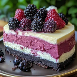 Dreamy White Chocolate Blackberry Mousse Cheesecake Recipe