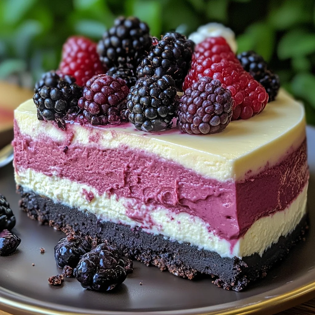Dreamy White Chocolate Blackberry Mousse Cheesecake Recipe
