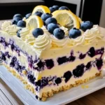 Easy No Bake Lemon Blueberry Cake Recipe