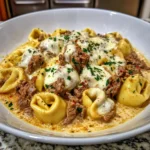 Garlic Butter Beef Tortellini in Creamy Parmesan Sauce Recipe