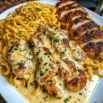 Garlic Butter Chicken Linguine in Three-Cheese Parmesan Sauce Recipe