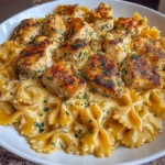 Garlic Herb Chicken Bowties in Parmesan Mozzarella Cream Sauce Recipe