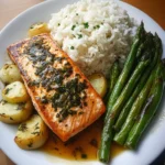 Garlic Herb Salmon Power Plate Recipe for a Quick Dinner