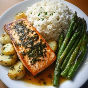 Garlic Herb Salmon Power Plate Recipe for a Quick Dinner