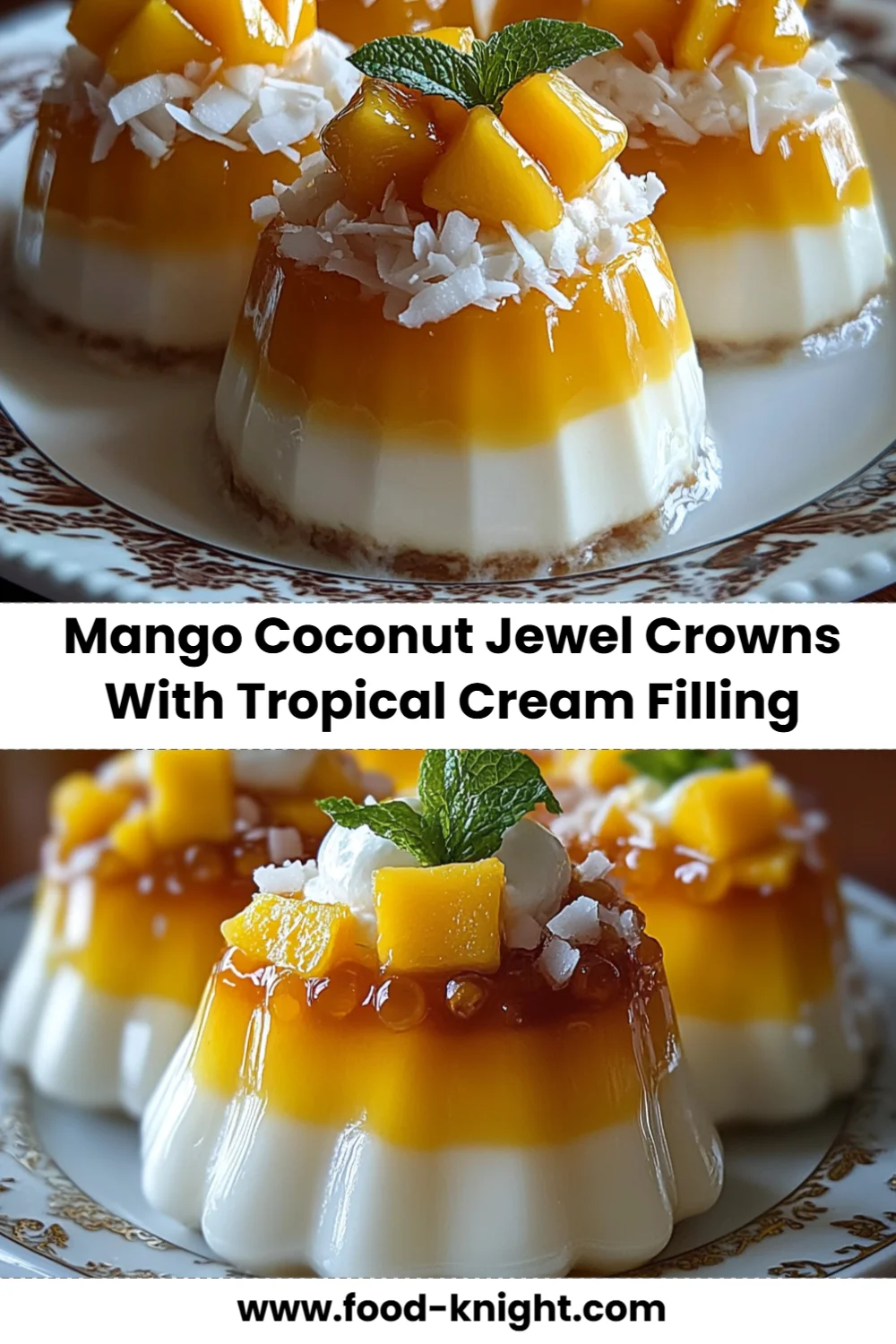 Mango Coconut Jewel Crowns Recipe with Tropical Cream Filling