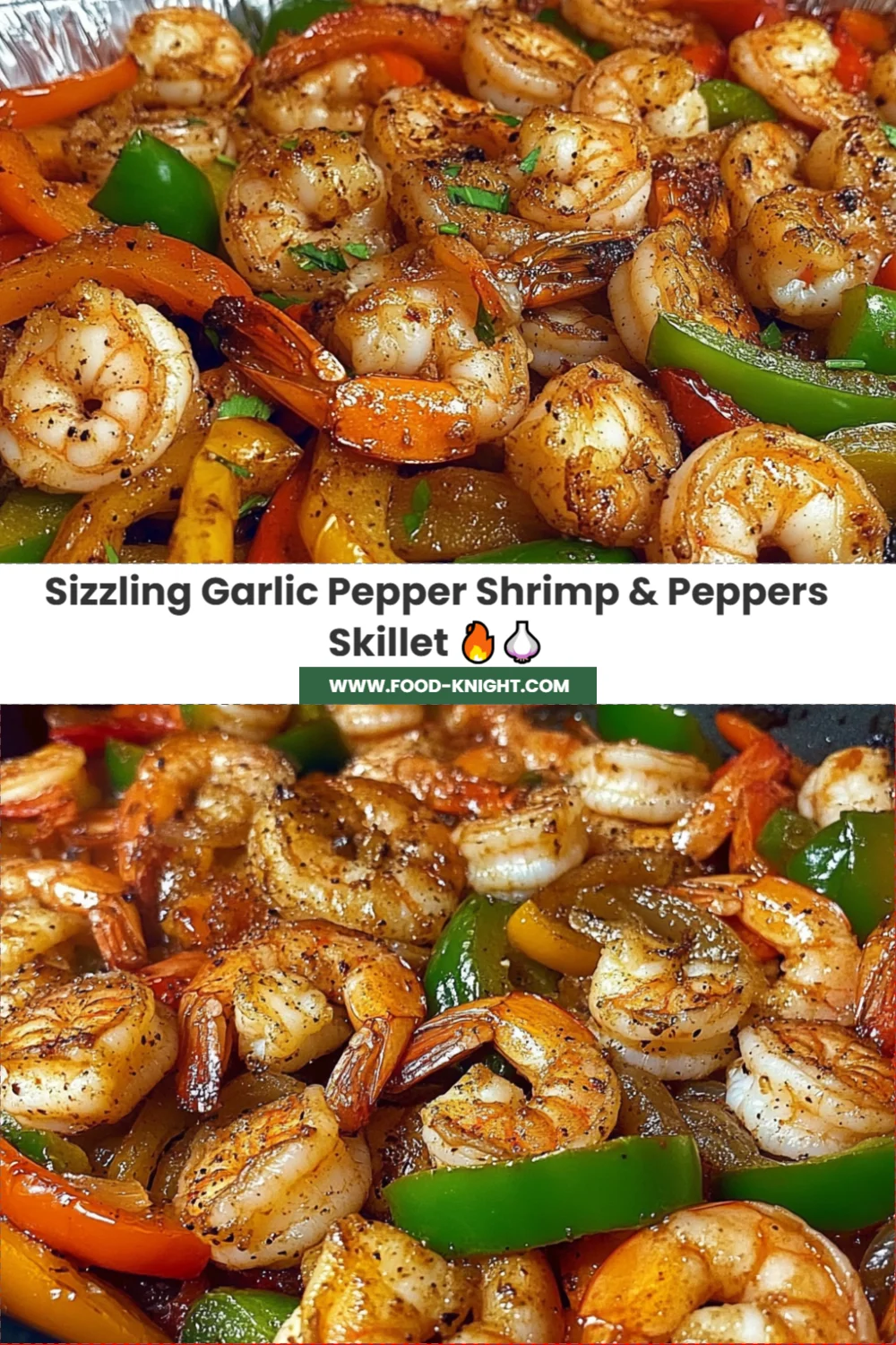 Sizzling Garlic Pepper Shrimp & Peppers Skillet Recipe