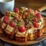 Strawberry Brie Pull-Apart Bread Recipe with Pistachio Crunch