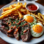 Ultimate Steak Bites with Sunny Eggs and Crispy Fries Recipe