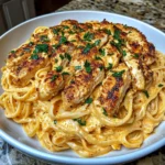 Cajun Chicken Linguine with Mozzarella Garlic Cream Recipe