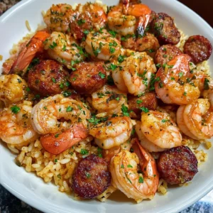 Cajun Shrimp and Sausage Rice Recipe with Garlic Butter