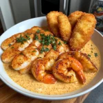 Creamy Cajun Shrimp & Crispy Fish Fillets Recipe