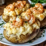 Creamy Cheesy Shrimp and Crab Stuffed Potatoes Recipe
