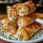 Creamy Garlic Shrimp Puff Pastry Rolls Recipe