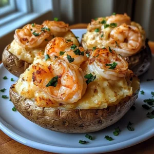 Creamy Shrimp Stuffed Baked Potatoes Recipe