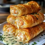 Creamy Shrimp Stuffed Puff Pastry Rolls Recipe