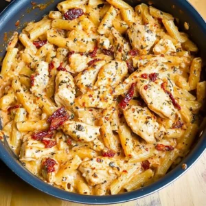Creamy Sun-Dried Tomato Pasta with Chicken and Mozzarella Recipe