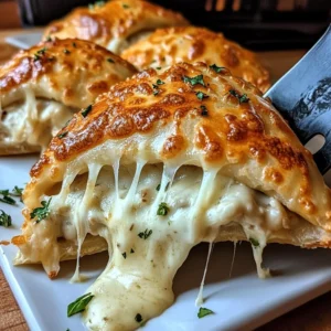 Crispy Cheesy Chicken Alfredo Calzones Recipe