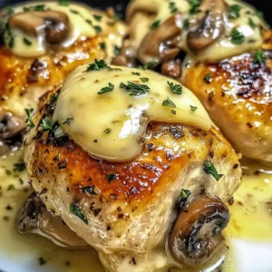 Delicious Cheesy Garlic Mushroom Chicken Recipe
