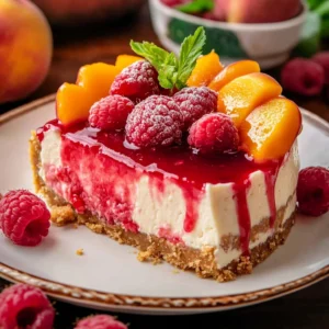 Delightful Raspberry Peach Cheesecake Recipe