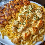 Garlic Butter Chicken Linguine in Four-Cheese Parmesan Sauce Recipe