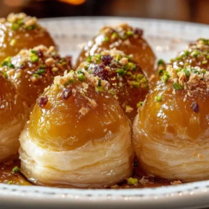 Golden Baklava Pastry Silk Spheres Recipe