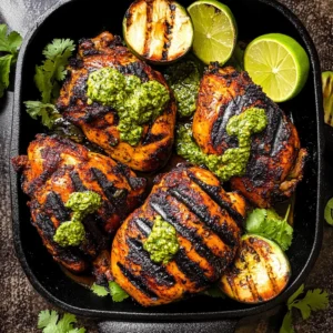 Grilled Peruvian Chicken with Cilantro Green Sauce Recipe
