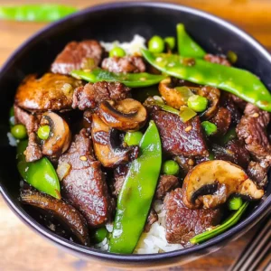 Quick Asian Beef with Mushrooms and Snow Peas Recipe