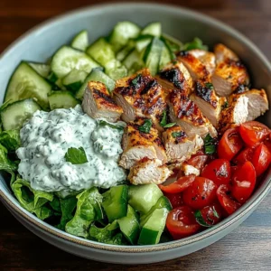 Ultimate Grilled Chicken Tzatziki Salad Bowl Recipe
