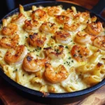 Cheesy Garlic Shrimp Pasta Bake Recipe