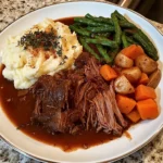 Classic Pot Roast Recipe with Mashed Potatoes and Vegetables